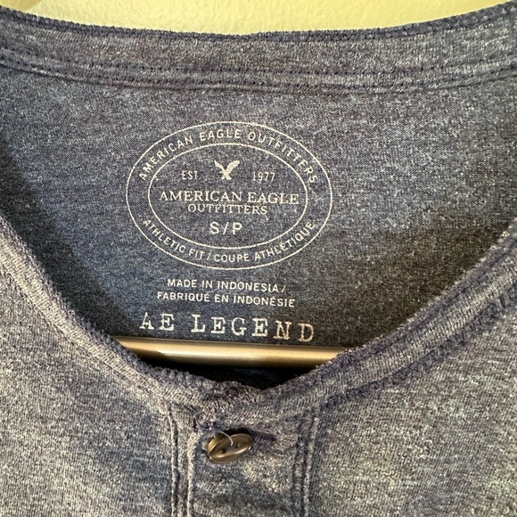 Blue Long Sleeve American Eagle half button up. - Picture 2 of 3
